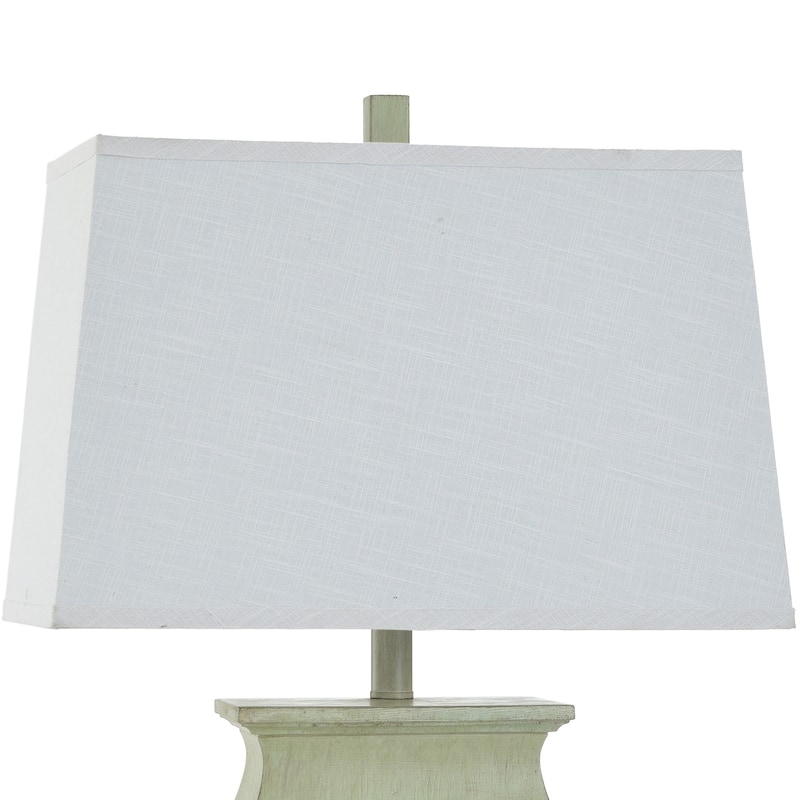 Sauga Cream Table Lamp - Traditional Brushed Polyresin Body - White Shade