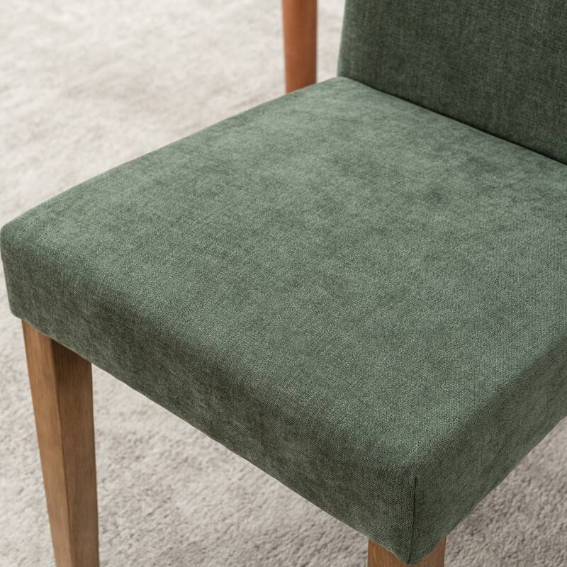 Upholstered Modern Dining Chairs, Linen Fabric Side Chairs Set of 2