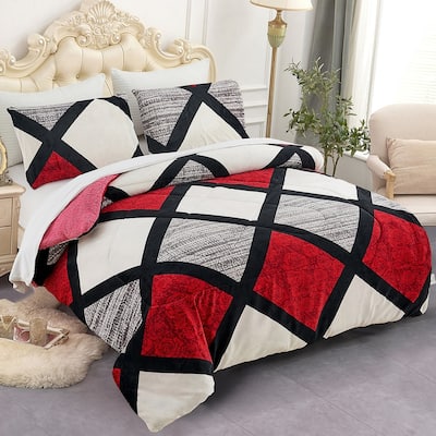 3 piece Fleece/ Sherpa Comforter Set