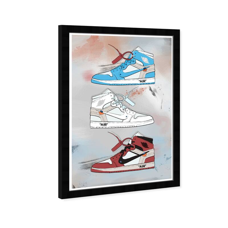 Hatcher & Ethan 'Sneaker Collection' Wall Art Framed Print - Gray, Red