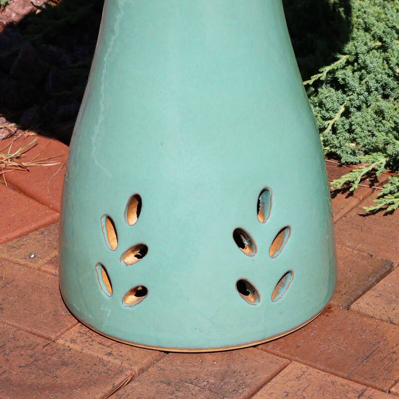 Sunnydaze Classic Outdoor Ceramic Bird Bath - UV/Frost Resistant