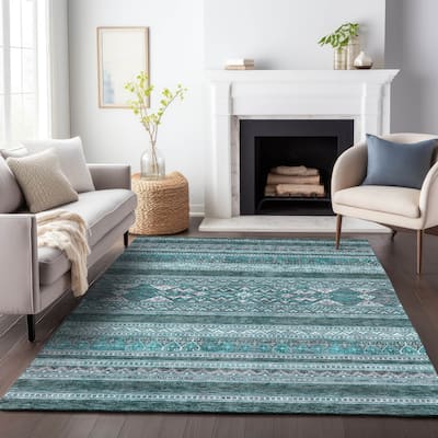 Premium Washable Super Soft Boho Stripe Mayfield Rug