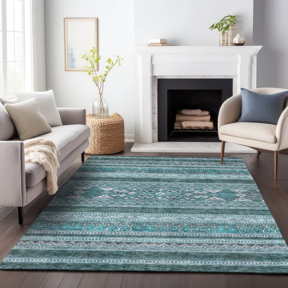 Premium Washable Super Soft Boho Stripe Mayfield Rug