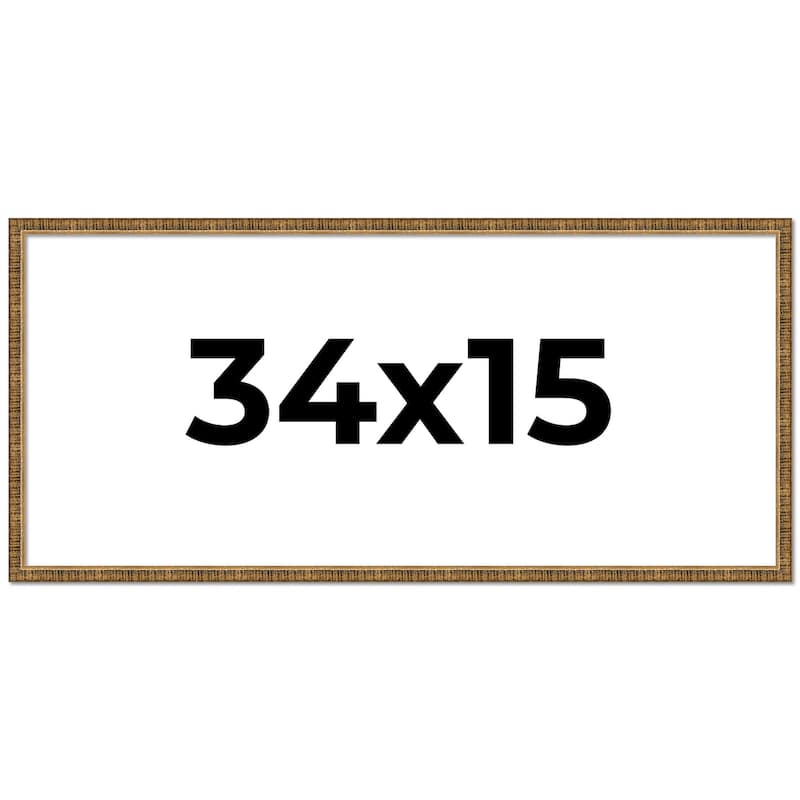 34x15 Frame Gold Solid Wood Picture Frame - Complete Modern Photo