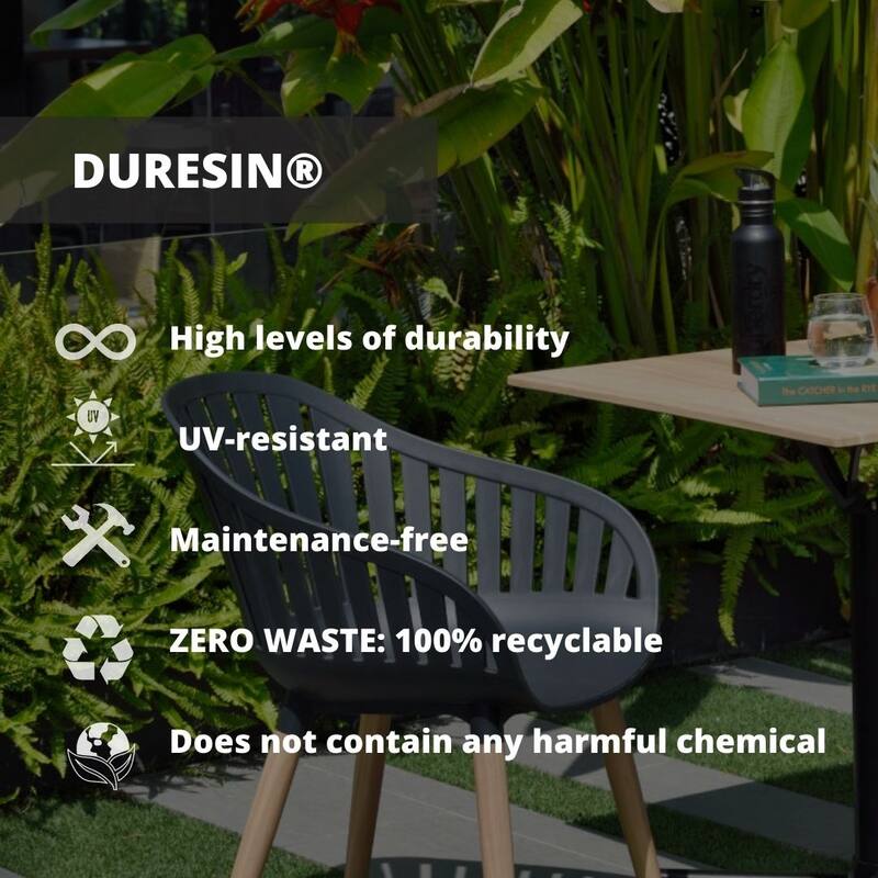 Amazonia FSC Certified Wood Dayer Outdoor Patio Black Dining Set