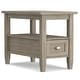 preview thumbnail 40 of 62, WYNDENHALL Norfolk SOLID WOOD 14 inch Wide Rectangle Transitional Narrow Side Table - 14 Inches wide