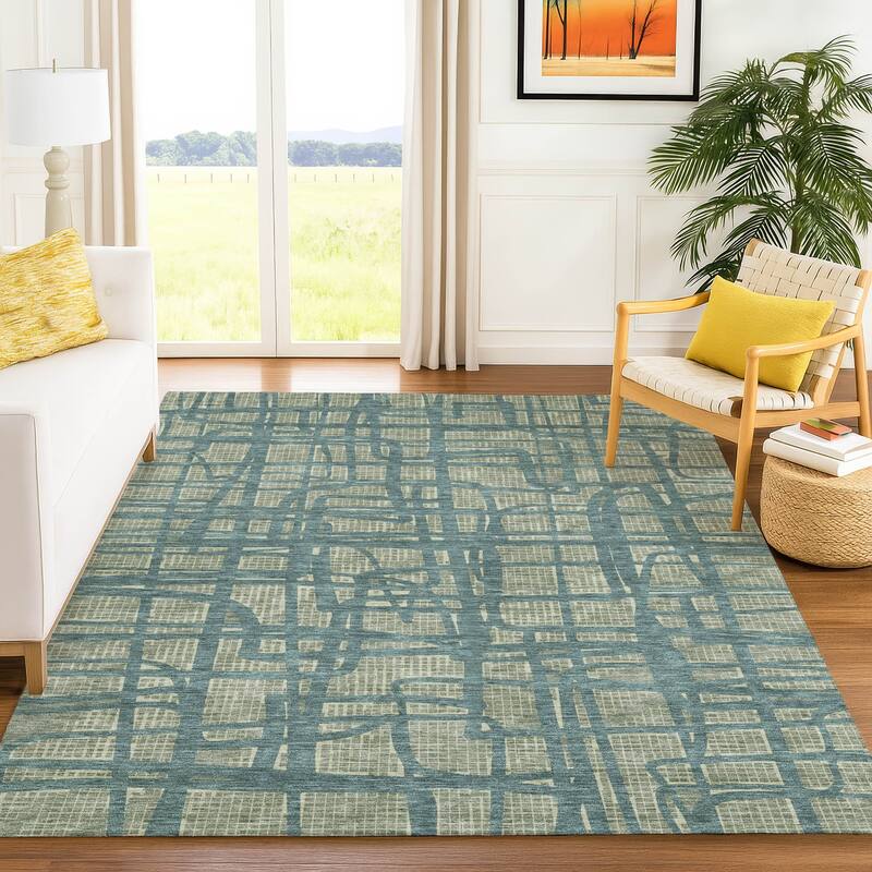 Machine Washable Indoor/ Outdoor Modern Centurion Chantille Rug