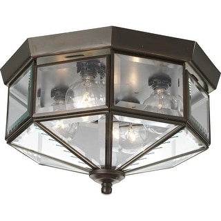 Progress Lighting Four-Light Beveled Glass 11-1 8" Close-to-Ceiling - 6.750" x 11.000" x 11.000"