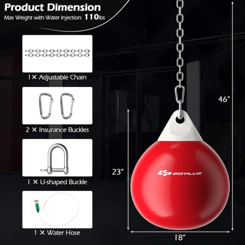 18'' 110Lbs Heavy Water Filled Punching Aqua Training Boxing Bag