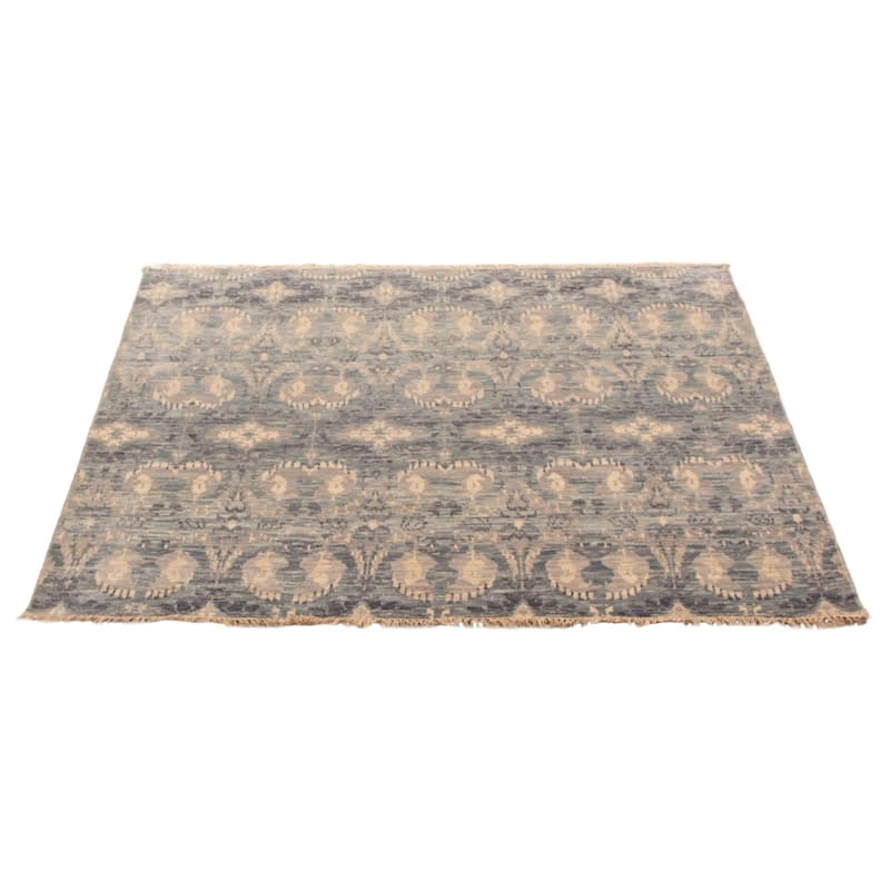 ECARPETGALLERY Hand-knotted Mystique Light Blue Wool Rug - 5' 4" x 6' 1"