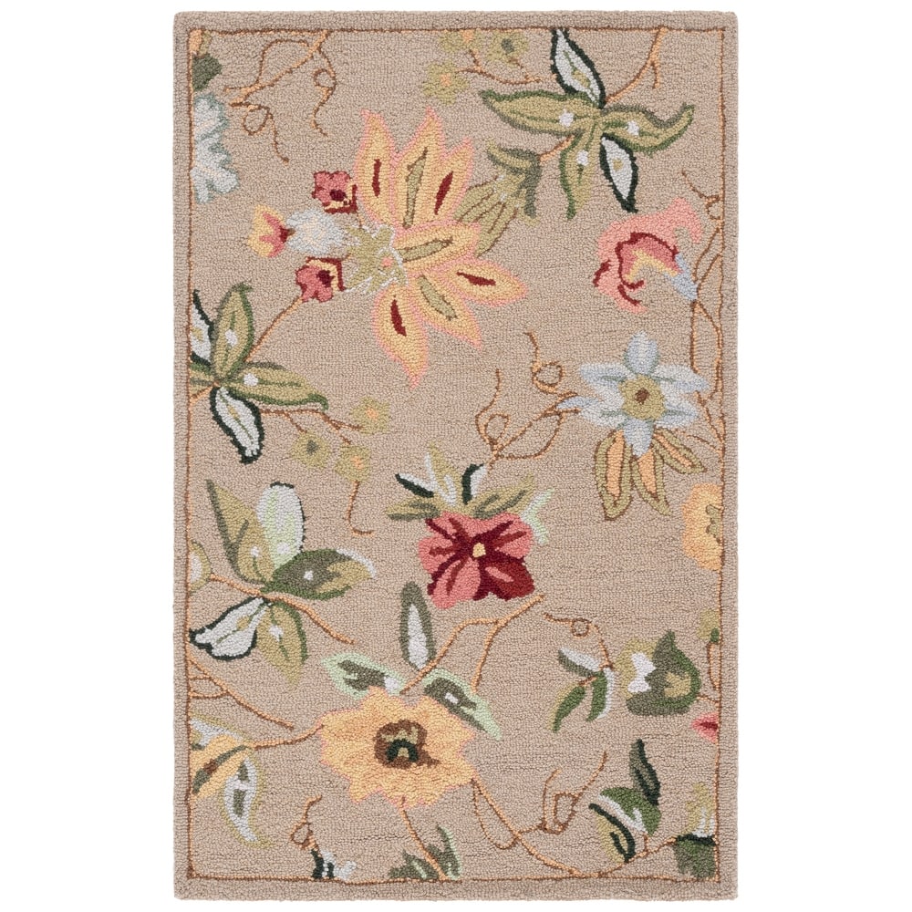 SAFAVIEH Handmade Chelsea Yauhenia French Country Floral Wool Rug
