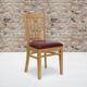 Option burgundy vinyl seat/natural wood frame