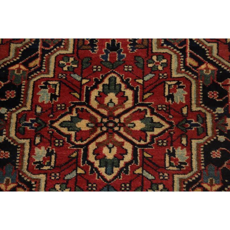 Hand Knotted Oriental 100% Wool Carpet Traditional Medallion Navy Blue & Blues Zanjan Area Rug - 5' 2'' X 3' 4''