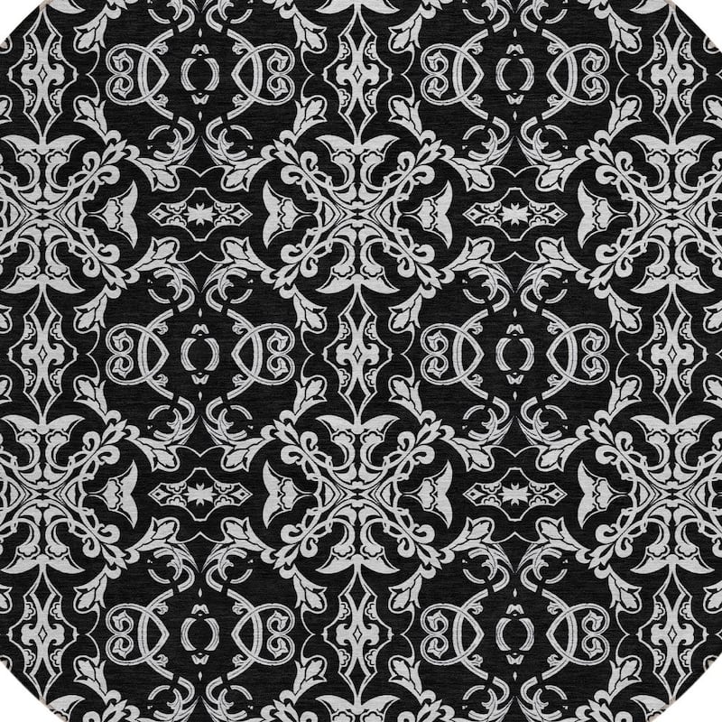HomeRoots Medallion Transitional Rectangle Outdoor Rug