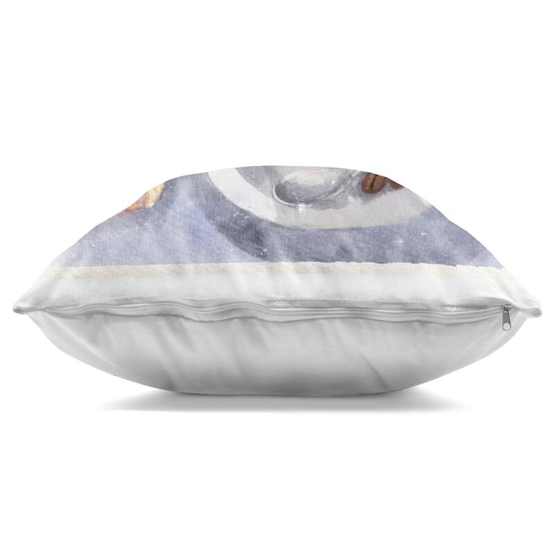 Stupell Morning Coffee & Croissant Decorative Printed Throw Pillow Design by Juliet Rose Philips