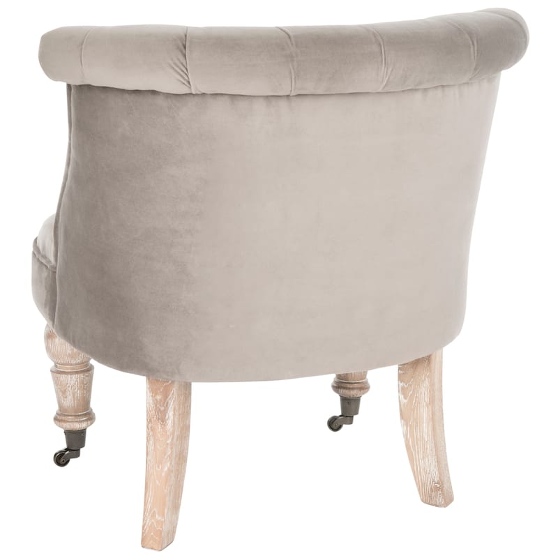 SAFAVIEH Shanell Natural Cream Tufted Chair - 26.4" x 24.2" x 27" - Mushroom