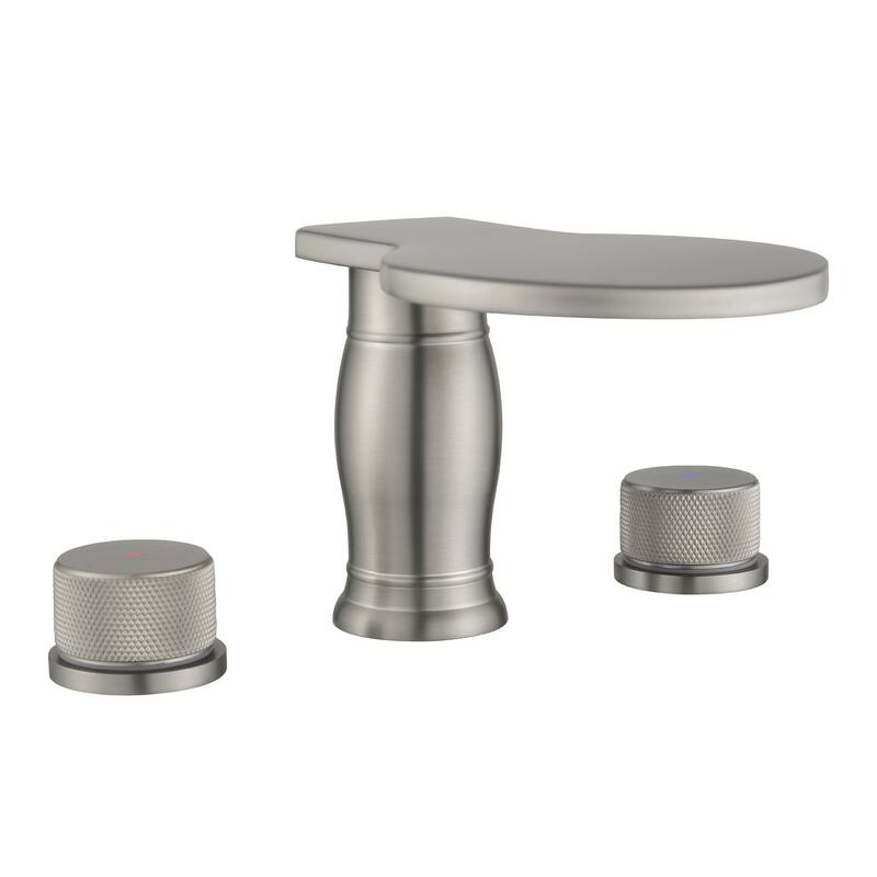 3 Holes 8 Inch Widespread Tub Faucet Waterfall Swivel Spout Bathtub Faucets with Two Handles Tub Fillers with CUPC Supply Hoses