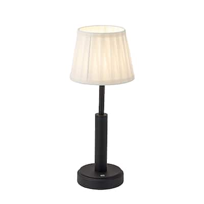 Modern Rechargeable LED Table Lamp with Fabric Shade Classic Touch Control USB Cordless Nightstand Light for Bedroom - W6''