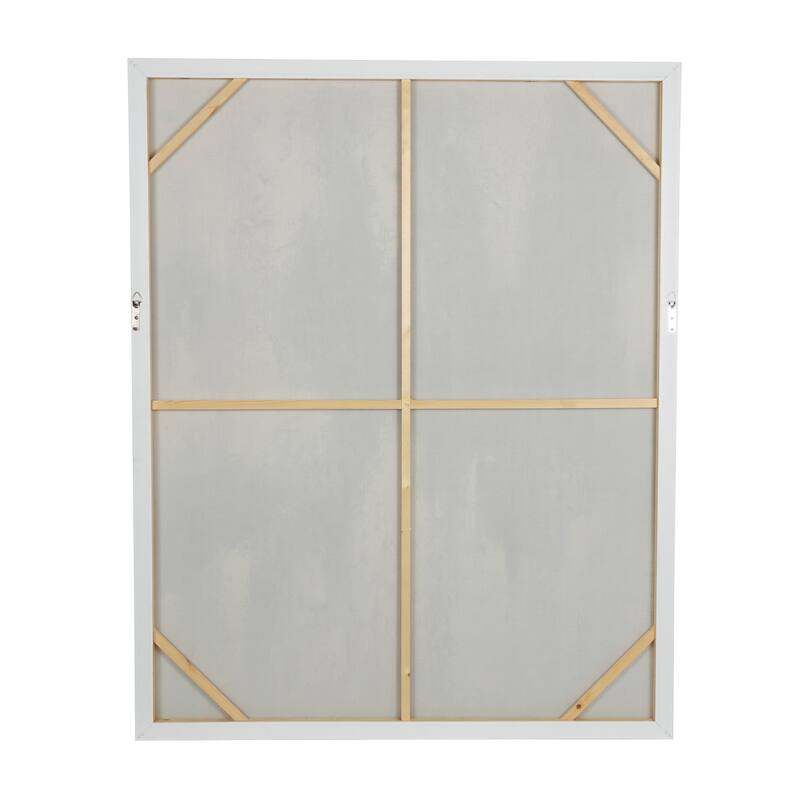 Canvas Abstract Framed Wall Art with Silver Foil Accents - Cream - Roche River Decor