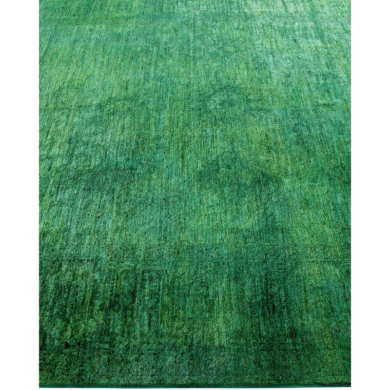 Overdyed, One-of-a-Kind Hand-Knotted Area Rug - Green - 6' 0" x 8' 10"