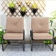 preview thumbnail 2 of 9, 2-Piece C-Spring Patio Metal Dining Chairs with Cushions