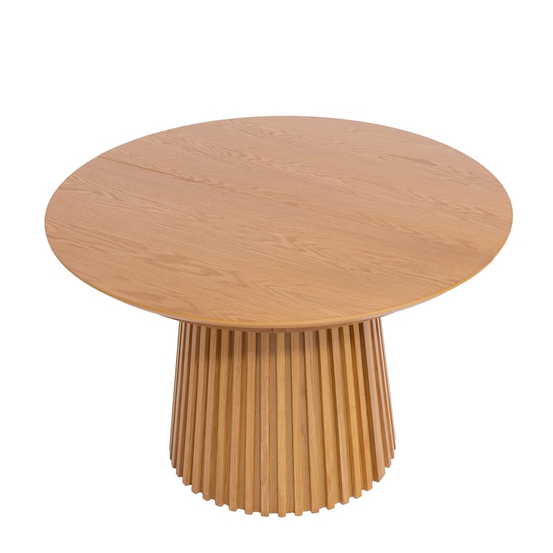 Christopher Knight Home - Camden Modern Expandable Oval Dining Table Base with Fluted Pedestal Design