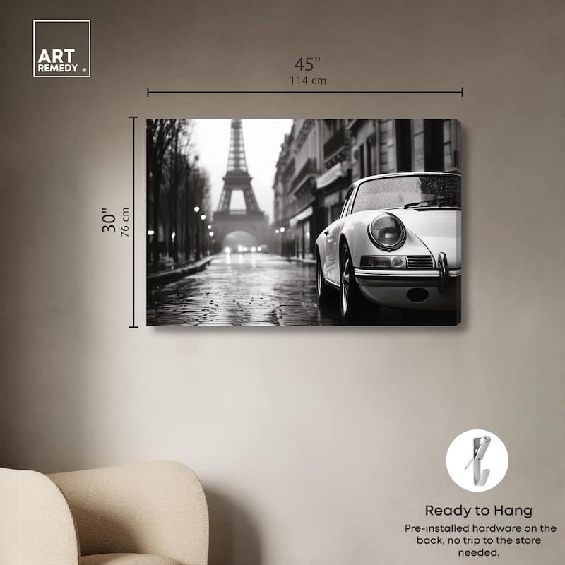Rainy Day Paris Canvas by Art Remedy, Gallery Wrapped