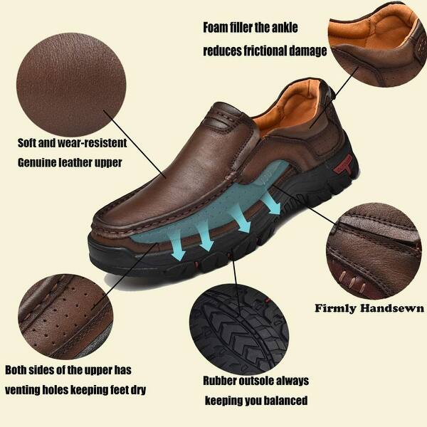 Shop Venshine Mens Walking Shoes Leather Lightweight Breathable