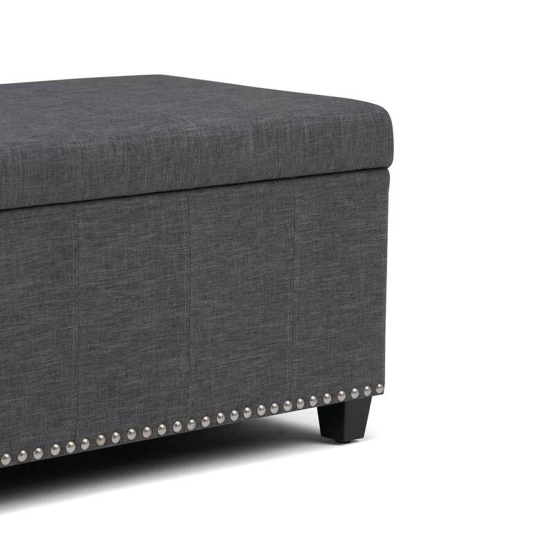 WYNDENHALL Megan 34 inch Wide Transitional Rectangle Storage Ottoman