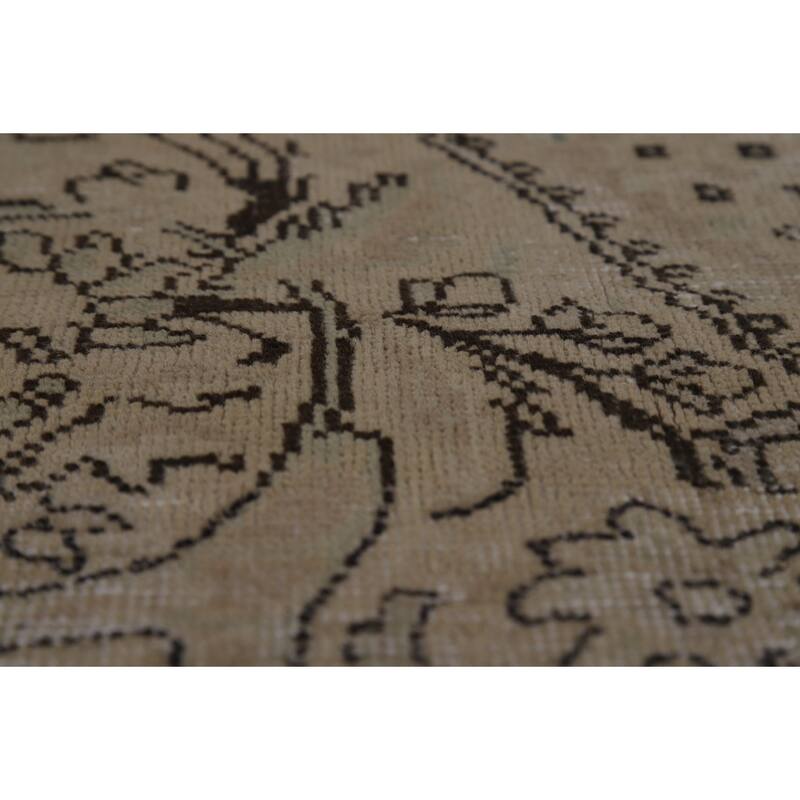 Vintage Distressed Tabriz Persian Area Rug Hand-Knotted Wool Carpet - 7'4" x 10'7"