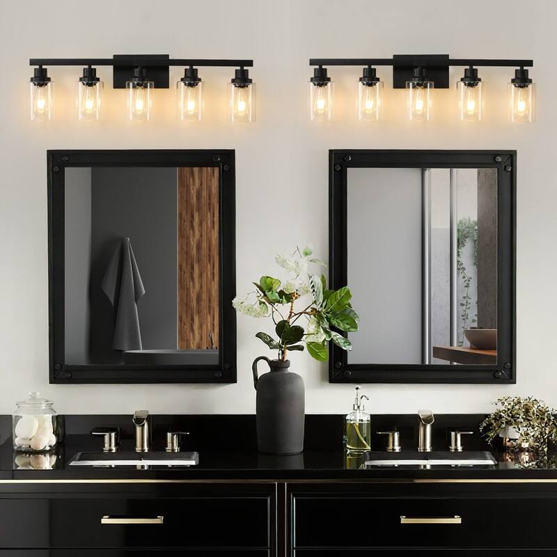 Bathroom Vanity Light With Clear Glass Shades For Vanity Mirror, Bathroom, Or Hallway