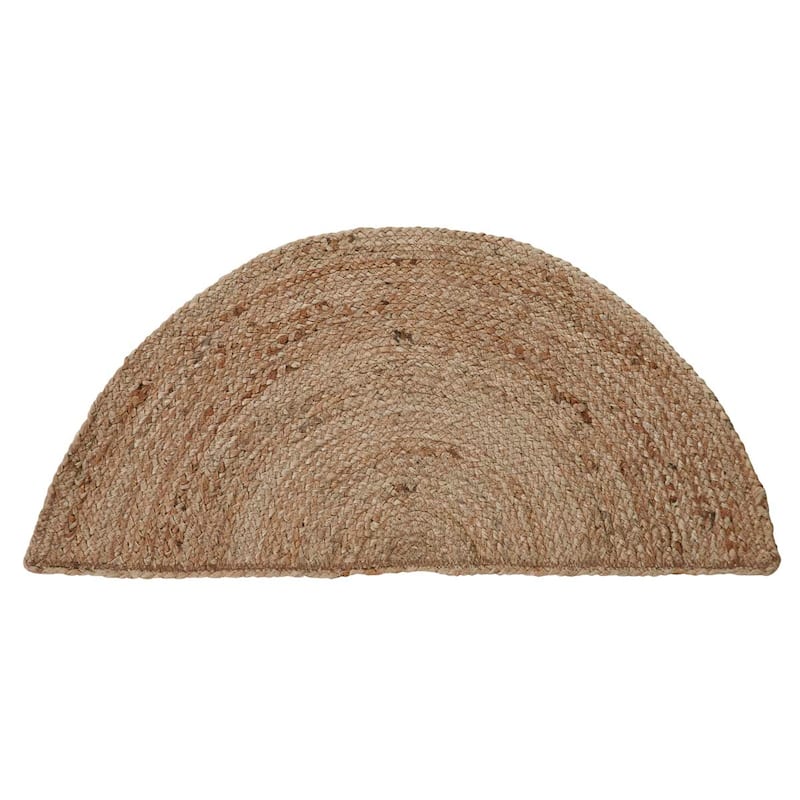 Natural Jute Rug Half Circle w/ Pad 16.5x33 - 16.5" x 33" Half CIrcle