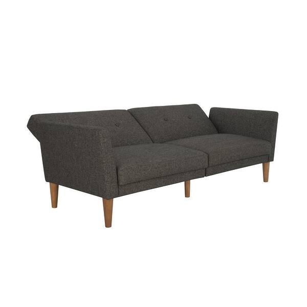 Novogratz Regal Linen Mid Century Futon Sofa On Sale Overstock 16601905 Mustard