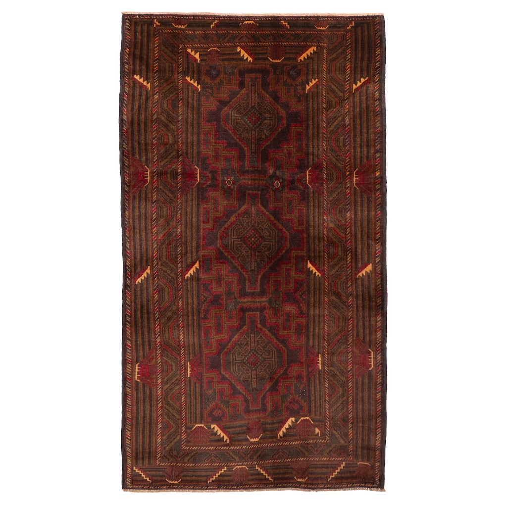 ECARPETGALLERY Hand-knotted Teimani Brown Wool Rug - 3'7 x 6'10