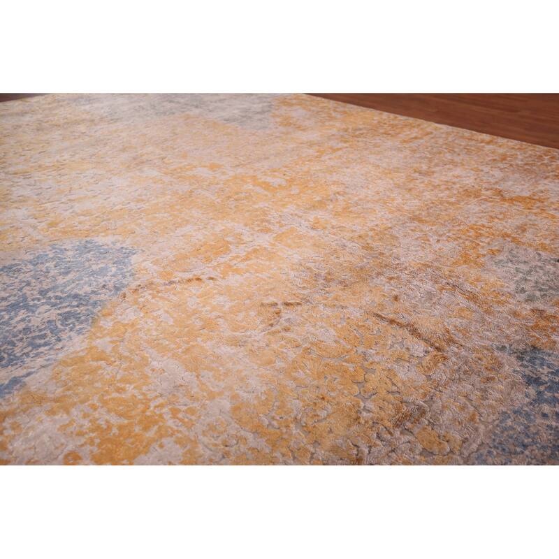 Contemporary Colorful Abstract Area Rug Handmade Wool Carpet - 7'10" X 9'11"