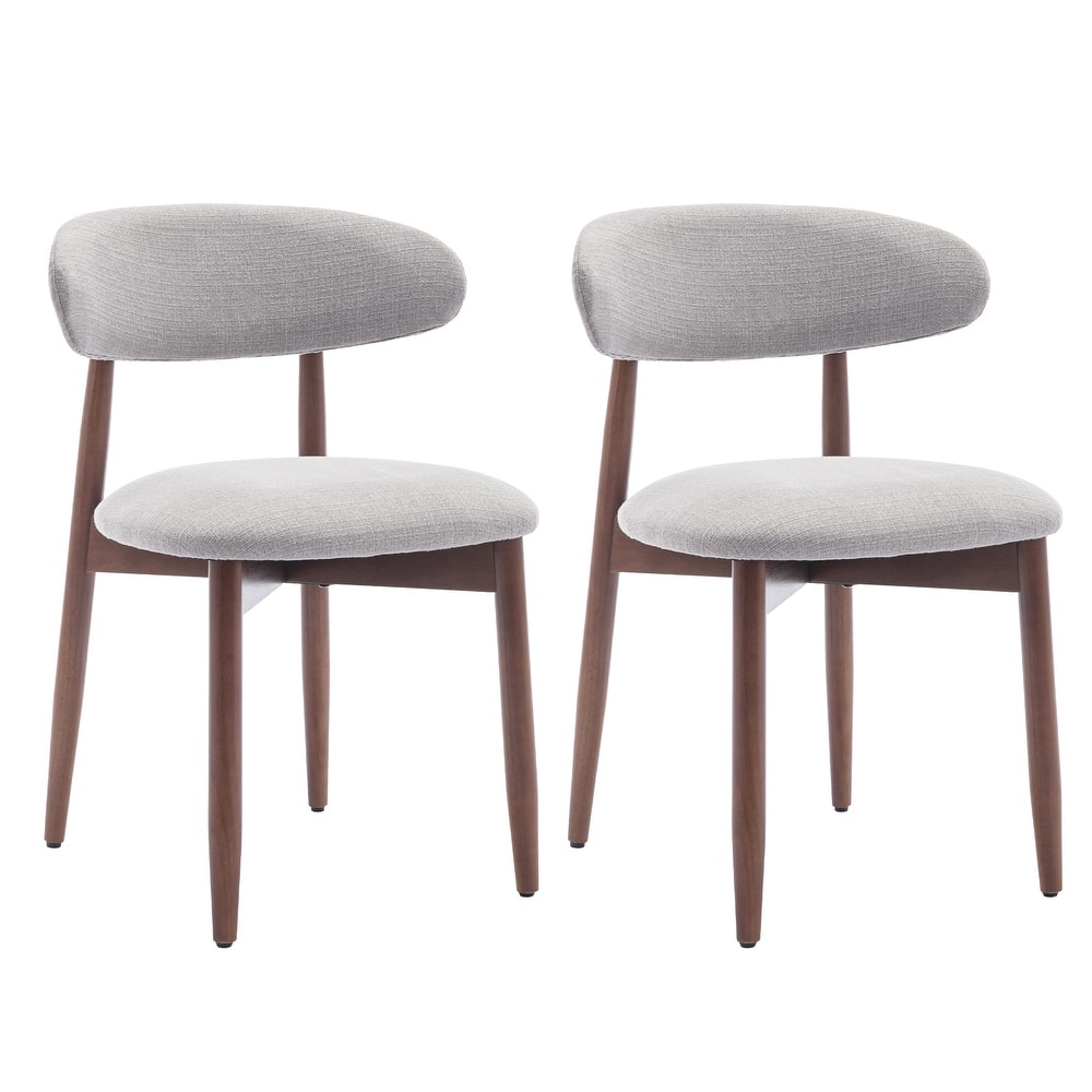 Modern Farmhouse Wooden Dining Chairs Upholstered Fabric Side Chairs with Floor Protectors