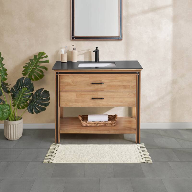 French Connection Nellore Fringe Cotton Bath Rug