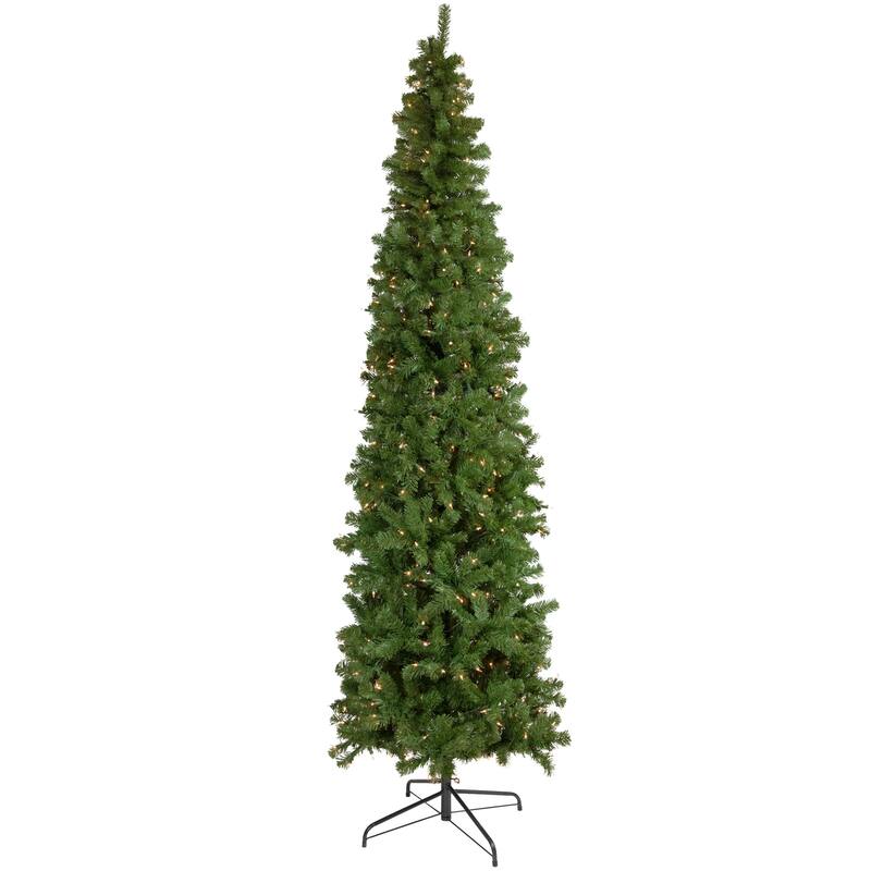 7.5' Pre-Lit Hazelton Spruce Pencil Artificial Christmas Tree Clear Lights