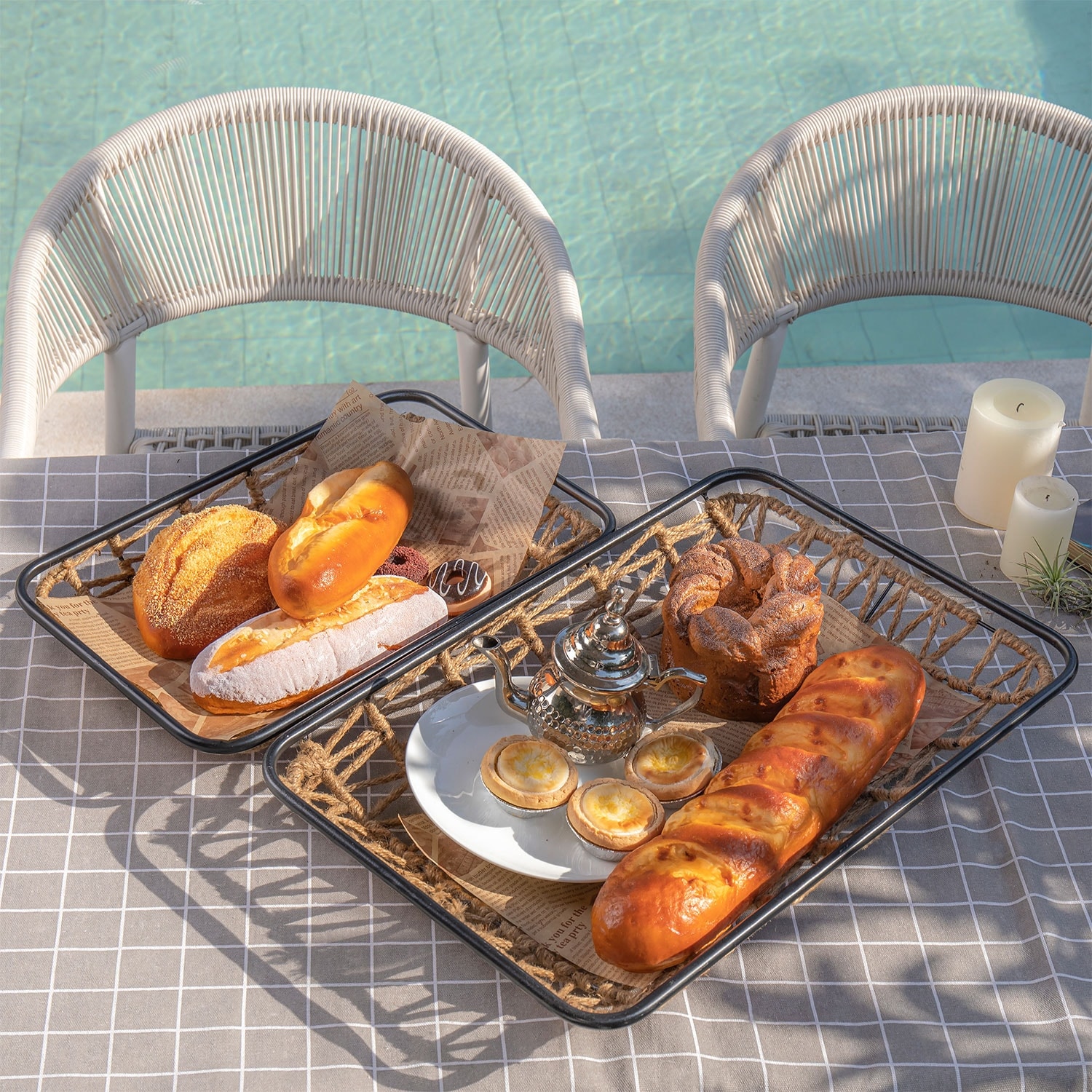 Decorative metal serving 2025 trays