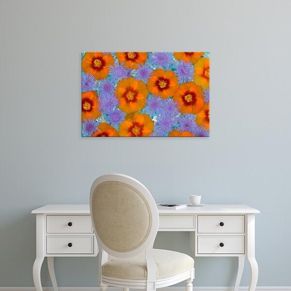 Easy Art Prints Darrell Gulin's 'Floating Flowers In Glass Bowl' Premium Canvas Art