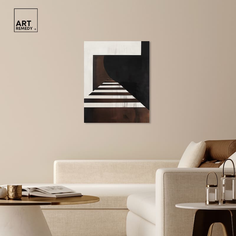 Art Remedy Vertigo Gallery Wrapped Abstract Shapes 1 Piece Canvas Wall Art