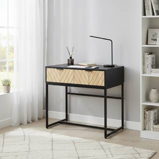Bali Coastal Modern 2 Drawer Black Console Table