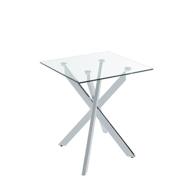 Modern and contemporary End Table Square Coffee Table With Glass Top