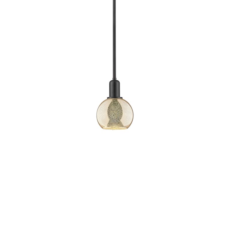 Innovations Lighting 716-1S-9-6 Athens Pendant Athens 6" Wide Mini - Matte Black / Mercury