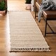preview thumbnail 1 of 1, SAFAVIEH Handmade Natural Fiber Zvjezdana Jute Tassel Rug - Ivory/Ivory - 2' 3" x 8'