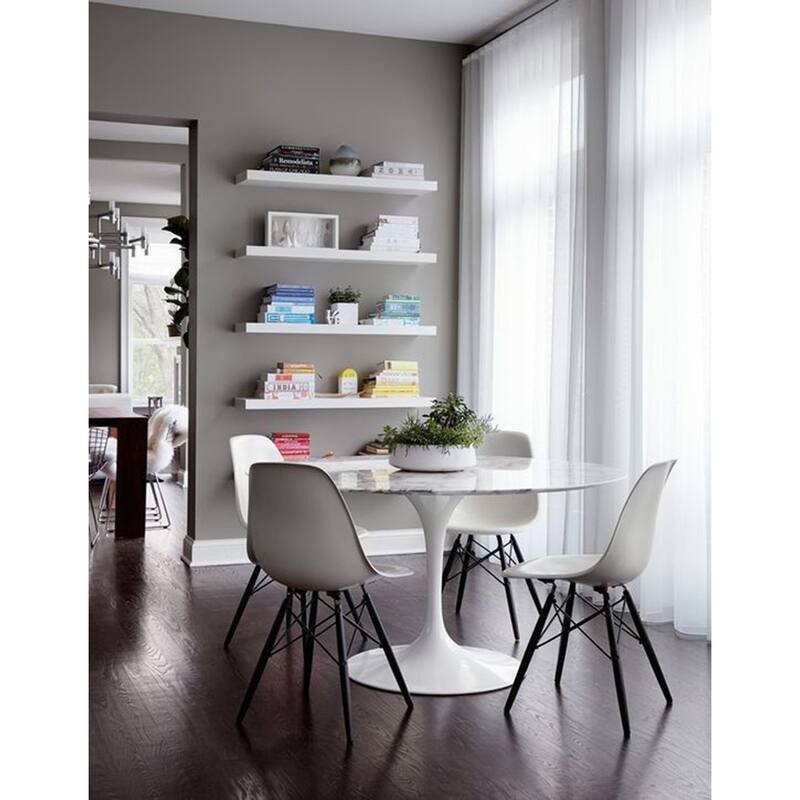 Plastic Eiffel Chairs Solid Wood Legs Molded Modern Armless Side Dining For Kitchen Work Office