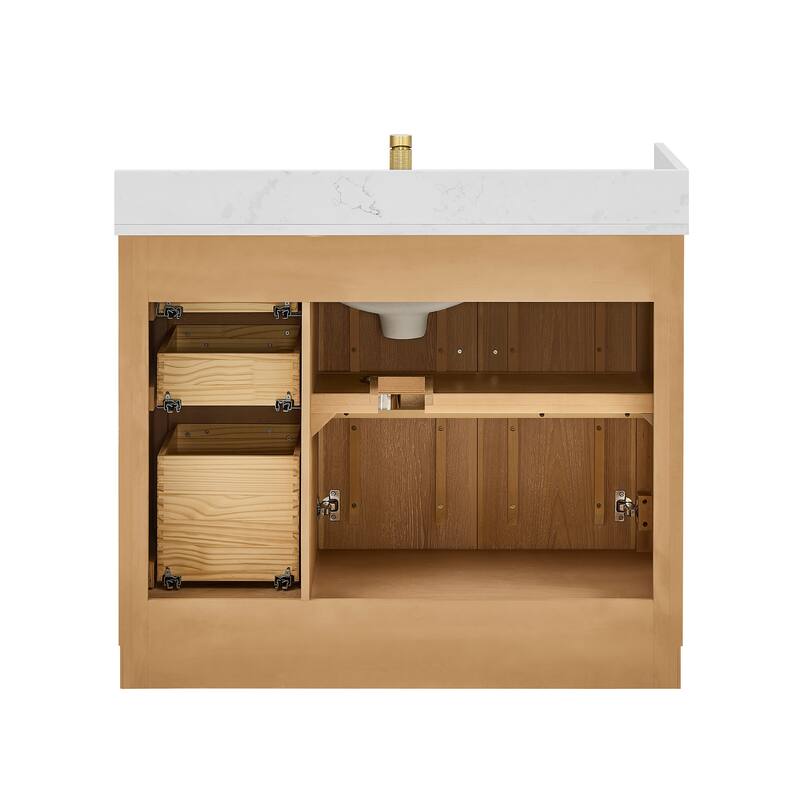 Jakarta Bath Vanity with Quartz Stone Top without Mirror