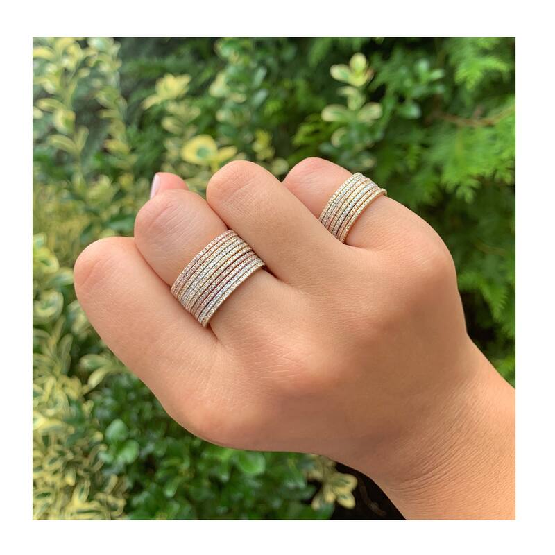 Joelle Collection Diamond Band Ring - 14K Gold Eternity Band Ring 1/5 CTTW 20 White Round Cut Diamonds