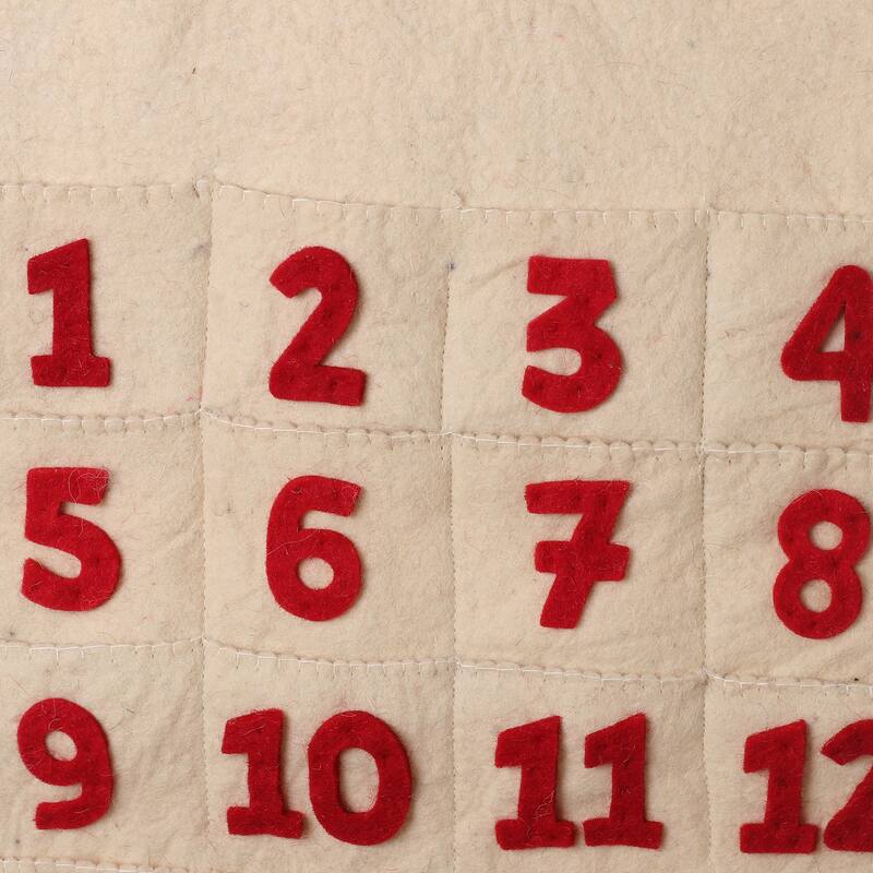 Novica Handmade Happy Snowman Wool Felt Advent Calendar