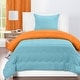 preview thumbnail 2 of 3, Lil' Sis Vivid Orange and Turquoise Reversible Comforter set